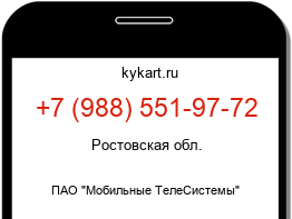 Информация о номере телефона +7 (988) 551-97-72: регион, оператор
