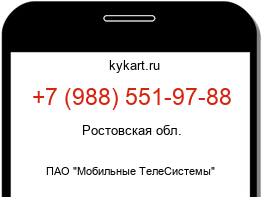 Информация о номере телефона +7 (988) 551-97-88: регион, оператор