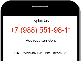 Информация о номере телефона +7 (988) 551-98-11: регион, оператор