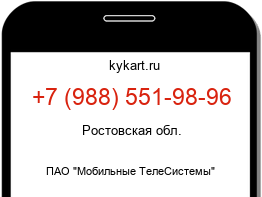 Информация о номере телефона +7 (988) 551-98-96: регион, оператор