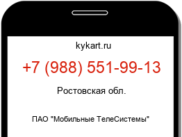 Информация о номере телефона +7 (988) 551-99-13: регион, оператор