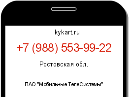 Информация о номере телефона +7 (988) 553-99-22: регион, оператор