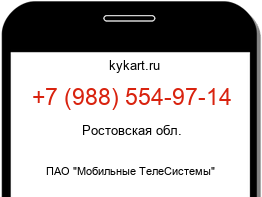 Информация о номере телефона +7 (988) 554-97-14: регион, оператор
