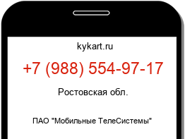 Информация о номере телефона +7 (988) 554-97-17: регион, оператор