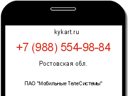 Информация о номере телефона +7 (988) 554-98-84: регион, оператор
