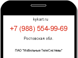 Информация о номере телефона +7 (988) 554-99-69: регион, оператор