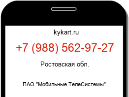 Информация о номере телефона +7 (988) 562-97-27: регион, оператор