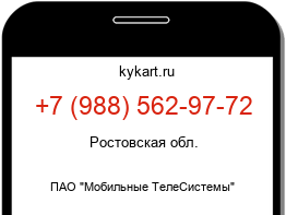 Информация о номере телефона +7 (988) 562-97-72: регион, оператор
