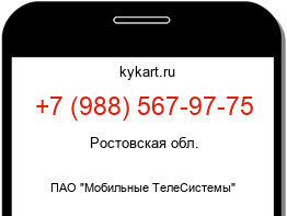 Информация о номере телефона +7 (988) 567-97-75: регион, оператор