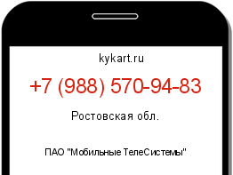 Информация о номере телефона +7 (988) 570-94-83: регион, оператор