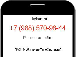 Информация о номере телефона +7 (988) 570-98-44: регион, оператор