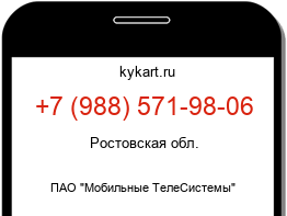 Информация о номере телефона +7 (988) 571-98-06: регион, оператор