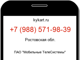 Информация о номере телефона +7 (988) 571-98-39: регион, оператор