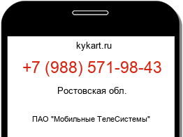 Информация о номере телефона +7 (988) 571-98-43: регион, оператор
