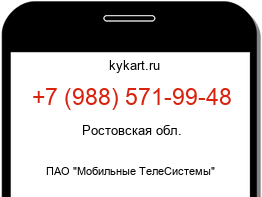 Информация о номере телефона +7 (988) 571-99-48: регион, оператор