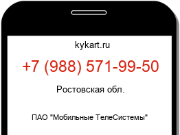 Информация о номере телефона +7 (988) 571-99-50: регион, оператор