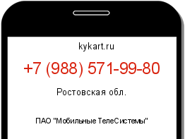 Информация о номере телефона +7 (988) 571-99-80: регион, оператор
