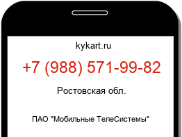 Информация о номере телефона +7 (988) 571-99-82: регион, оператор