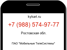 Информация о номере телефона +7 (988) 574-97-77: регион, оператор