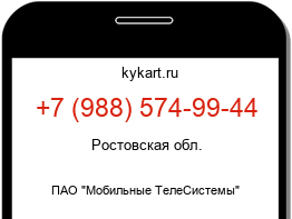 Информация о номере телефона +7 (988) 574-99-44: регион, оператор