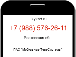 Информация о номере телефона +7 (988) 576-26-11: регион, оператор