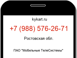Информация о номере телефона +7 (988) 576-26-71: регион, оператор