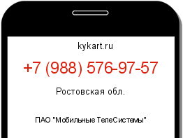 Информация о номере телефона +7 (988) 576-97-57: регион, оператор