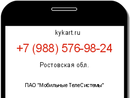 Информация о номере телефона +7 (988) 576-98-24: регион, оператор