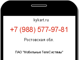 Информация о номере телефона +7 (988) 577-97-81: регион, оператор