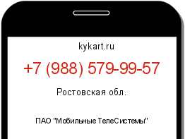 Информация о номере телефона +7 (988) 579-99-57: регион, оператор