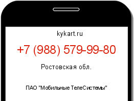 Информация о номере телефона +7 (988) 579-99-80: регион, оператор
