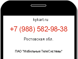 Информация о номере телефона +7 (988) 582-98-38: регион, оператор