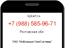 Информация о номере телефона +7 (988) 585-96-71: регион, оператор