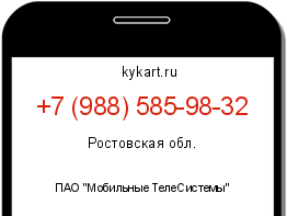 Информация о номере телефона +7 (988) 585-98-32: регион, оператор