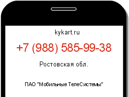 Информация о номере телефона +7 (988) 585-99-38: регион, оператор