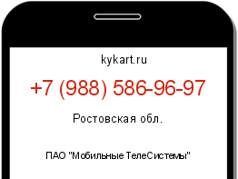 Информация о номере телефона +7 (988) 586-96-97: регион, оператор
