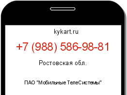 Информация о номере телефона +7 (988) 586-98-81: регион, оператор