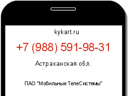 Информация о номере телефона +7 (988) 591-98-31: регион, оператор