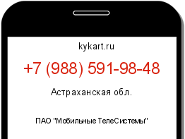 Информация о номере телефона +7 (988) 591-98-48: регион, оператор