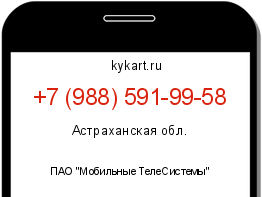 Информация о номере телефона +7 (988) 591-99-58: регион, оператор