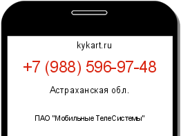 Информация о номере телефона +7 (988) 596-97-48: регион, оператор