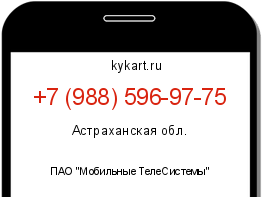 Информация о номере телефона +7 (988) 596-97-75: регион, оператор