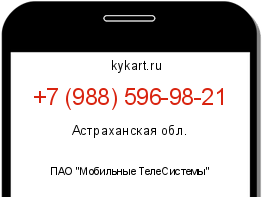 Информация о номере телефона +7 (988) 596-98-21: регион, оператор