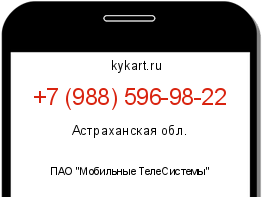 Информация о номере телефона +7 (988) 596-98-22: регион, оператор