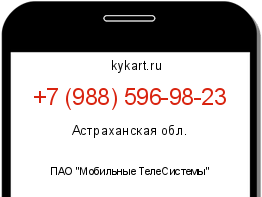 Информация о номере телефона +7 (988) 596-98-23: регион, оператор