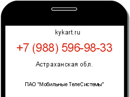 Информация о номере телефона +7 (988) 596-98-33: регион, оператор