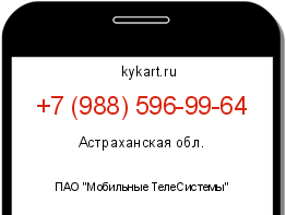 Информация о номере телефона +7 (988) 596-99-64: регион, оператор