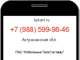 Информация о номере телефона +7 (988) 599-98-46: регион, оператор