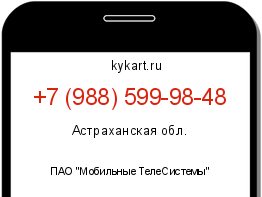 Информация о номере телефона +7 (988) 599-98-48: регион, оператор