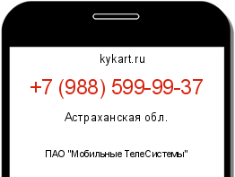 Информация о номере телефона +7 (988) 599-99-37: регион, оператор